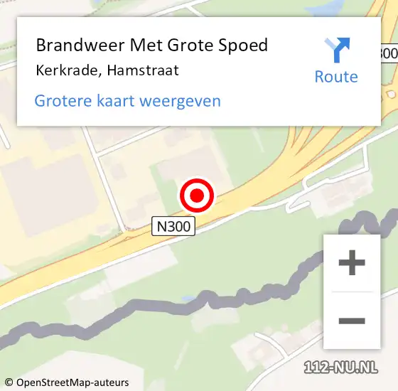 Locatie op kaart van de 112 melding: Brandweer Met Grote Spoed Naar Kerkrade, Hamstraat op 2 juni 2023 09:34