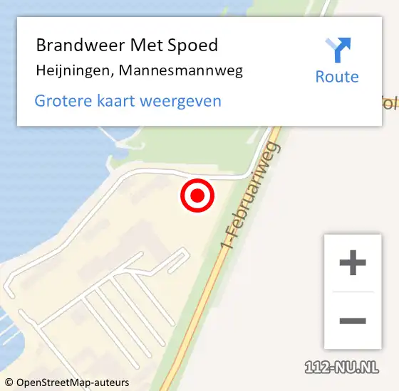 Locatie op kaart van de 112 melding: Brandweer Met Spoed Naar Heijningen, Mannesmannweg op 2 juni 2023 09:52