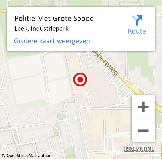 Locatie op kaart van de 112 melding: Politie Met Grote Spoed Naar Leek, Industriepark op 2 juni 2023 10:56