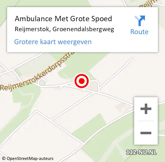 Locatie op kaart van de 112 melding: Ambulance Met Grote Spoed Naar Reijmerstok, Groenendalsbergweg op 27 augustus 2014 14:36