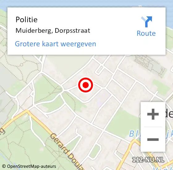 Locatie op kaart van de 112 melding: Politie Muiderberg, Dorpsstraat op 2 juni 2023 11:16