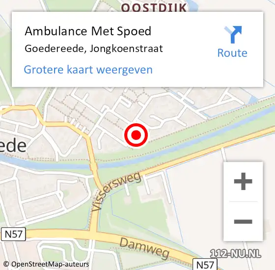 Locatie op kaart van de 112 melding: Ambulance Met Spoed Naar Goedereede, Jongkoenstraat op 2 juni 2023 12:09