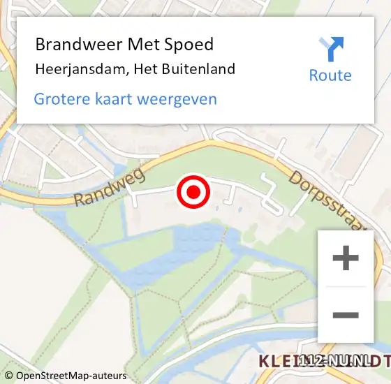 Locatie op kaart van de 112 melding: Brandweer Met Spoed Naar Heerjansdam, Het Buitenland op 2 juni 2023 12:12