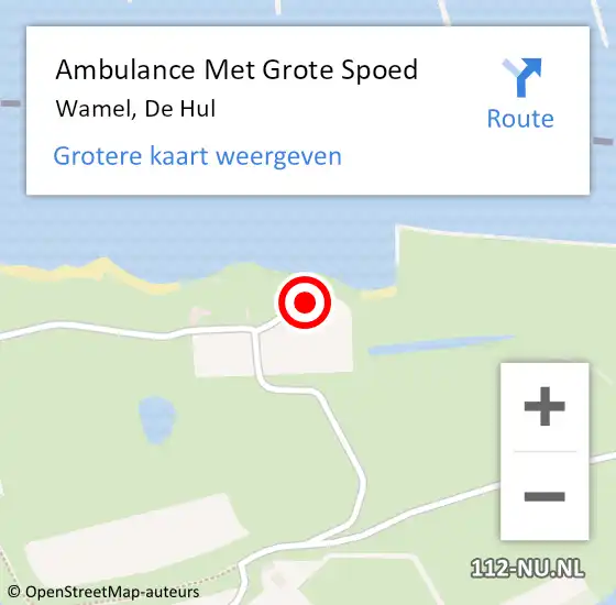 Locatie op kaart van de 112 melding: Ambulance Met Grote Spoed Naar Wamel, De Hul op 27 augustus 2014 14:50