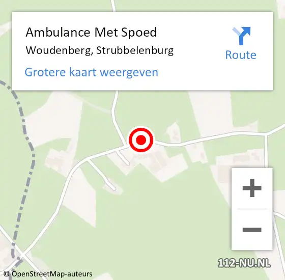 Locatie op kaart van de 112 melding: Ambulance Met Spoed Naar Woudenberg, Strubbelenburg op 27 augustus 2014 14:51