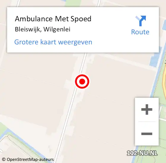 Locatie op kaart van de 112 melding: Ambulance Met Spoed Naar Bleiswijk, Wilgenlei op 2 juni 2023 13:43