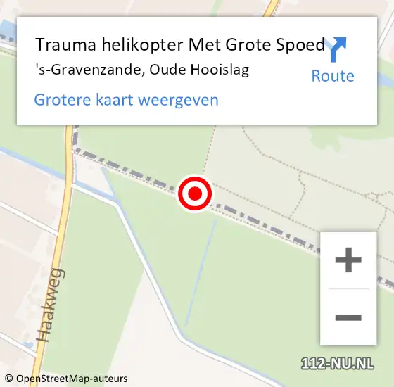 Locatie op kaart van de 112 melding: Trauma helikopter Met Grote Spoed Naar 's-Gravenzande, Oude Hooislag op 2 juni 2023 13:51