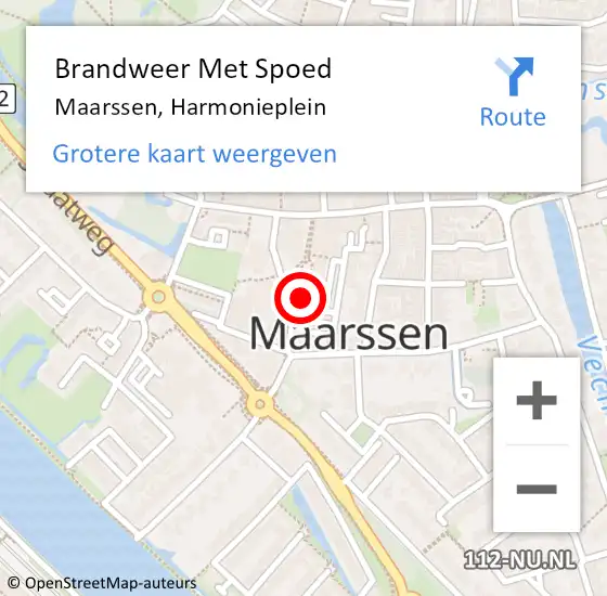 Locatie op kaart van de 112 melding: Brandweer Met Spoed Naar Maarssen, Harmonieplein op 2 juni 2023 14:13