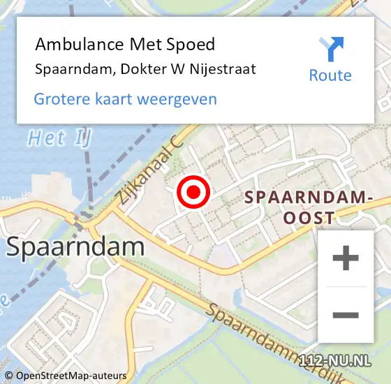 Locatie op kaart van de 112 melding: Ambulance Met Spoed Naar Spaarndam, Dokter W Nijestraat op 2 juni 2023 14:28