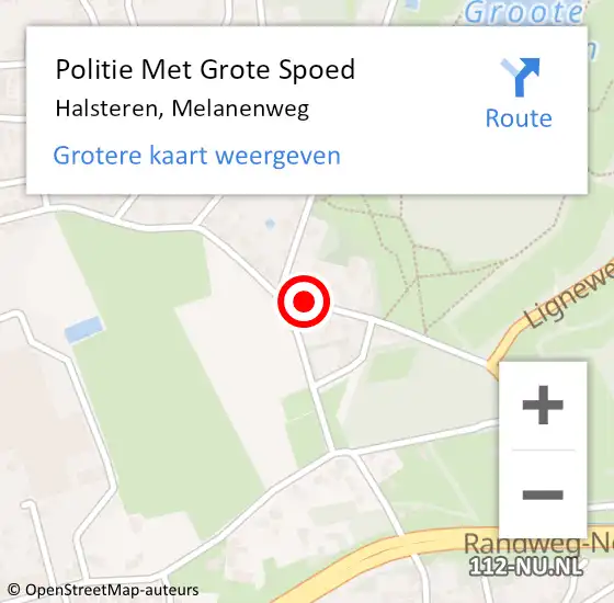 Locatie op kaart van de 112 melding: Politie Met Grote Spoed Naar Halsteren, Melanenweg op 2 juni 2023 15:10