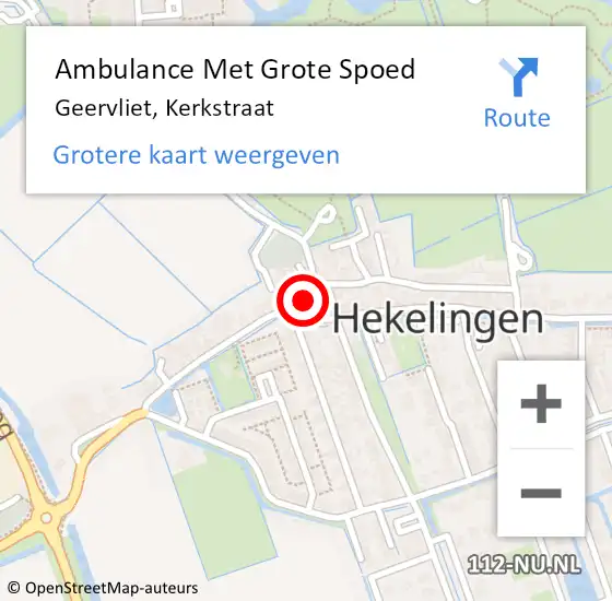 Locatie op kaart van de 112 melding: Ambulance Met Grote Spoed Naar Geervliet, Kerkstraat op 2 juni 2023 15:39