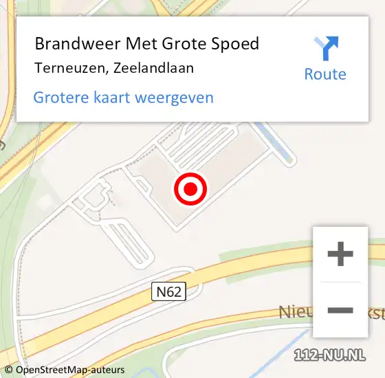 Locatie op kaart van de 112 melding: Brandweer Met Grote Spoed Naar Terneuzen, Zeelandlaan op 2 juni 2023 15:58