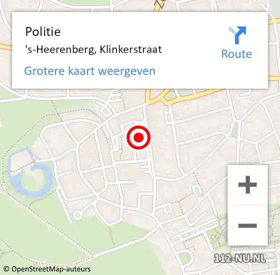 Locatie op kaart van de 112 melding: Politie 's-Heerenberg, Klinkerstraat op 2 juni 2023 16:31