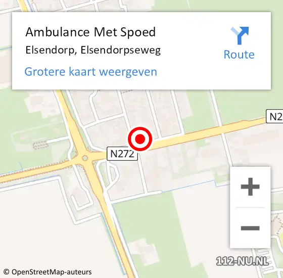 Locatie op kaart van de 112 melding: Ambulance Met Spoed Naar Elsendorp, Elsendorpseweg op 27 augustus 2014 15:11