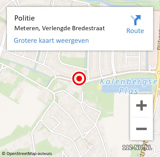 Locatie op kaart van de 112 melding: Politie Meteren, Verlengde Bredestraat op 2 juni 2023 17:25