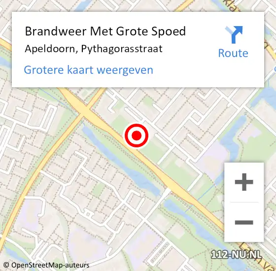 Locatie op kaart van de 112 melding: Brandweer Met Grote Spoed Naar Apeldoorn, Pythagorasstraat op 2 juni 2023 17:36