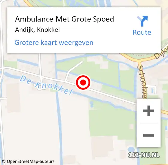 Locatie op kaart van de 112 melding: Ambulance Met Grote Spoed Naar Andijk, Knokkel op 2 juni 2023 17:53
