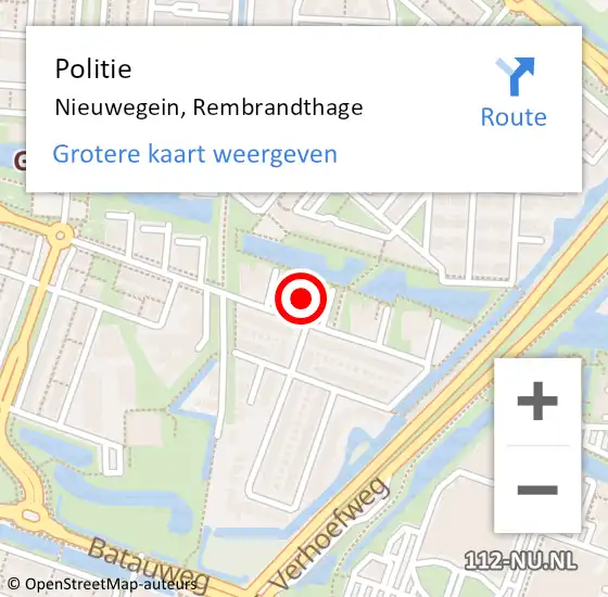 Locatie op kaart van de 112 melding: Politie Nieuwegein, Rembrandthage op 2 juni 2023 17:54