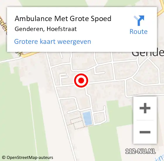 Locatie op kaart van de 112 melding: Ambulance Met Grote Spoed Naar Genderen, Hoefstraat op 2 juni 2023 17:57