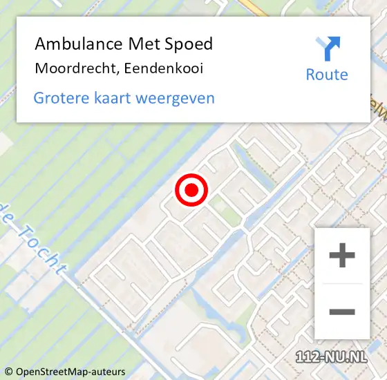 Locatie op kaart van de 112 melding: Ambulance Met Spoed Naar Moordrecht, Eendenkooi op 2 juni 2023 18:02