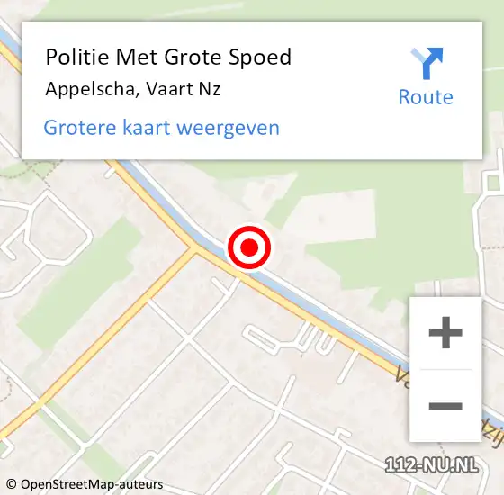 Locatie op kaart van de 112 melding: Politie Met Grote Spoed Naar Appelscha, Vaart Nz op 2 juni 2023 18:19