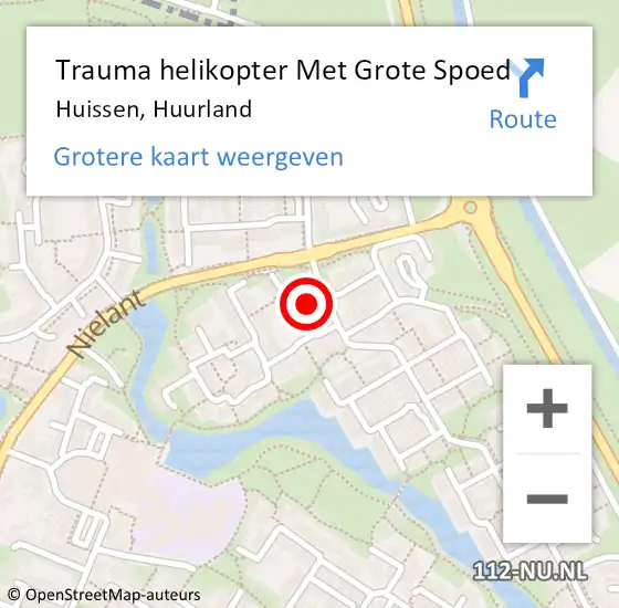 Locatie op kaart van de 112 melding: Trauma helikopter Met Grote Spoed Naar Huissen, Huurland op 2 juni 2023 18:51