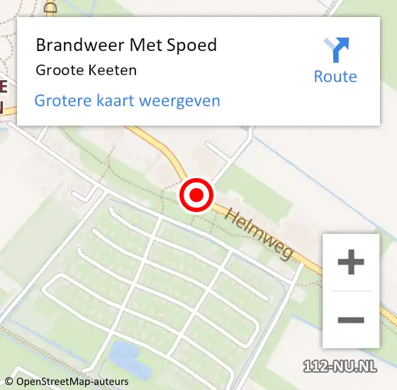 Locatie op kaart van de 112 melding: Brandweer Met Spoed Naar Groote Keeten op 27 augustus 2014 15:31