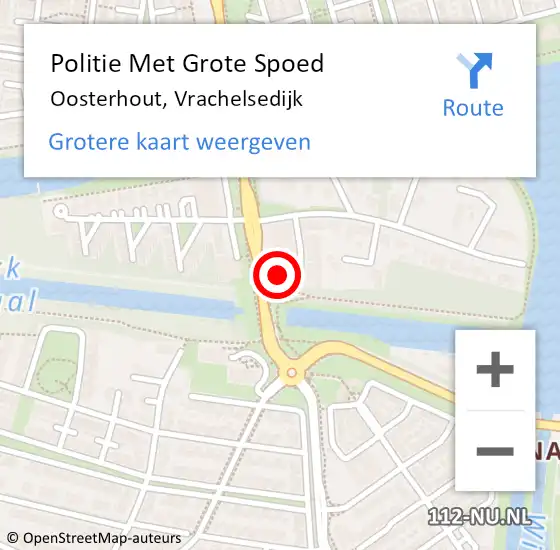 Locatie op kaart van de 112 melding: Politie Met Grote Spoed Naar Oosterhout, Vrachelsedijk op 2 juni 2023 21:32