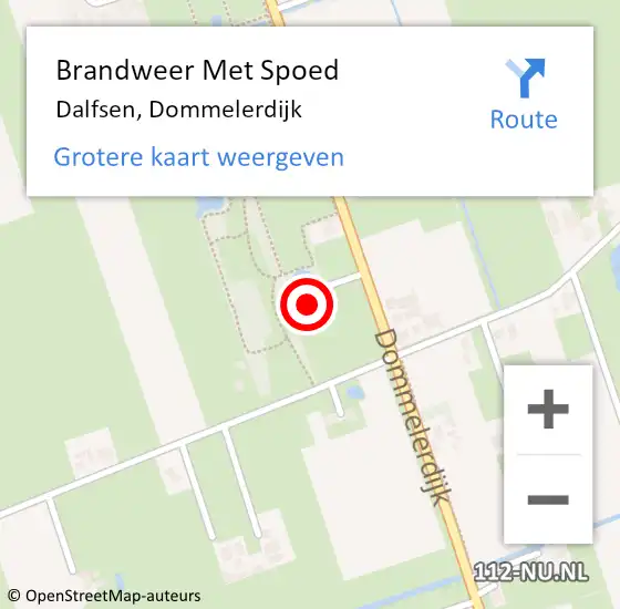 Locatie op kaart van de 112 melding: Brandweer Met Spoed Naar Dalfsen, Dommelerdijk op 3 juni 2023 00:32