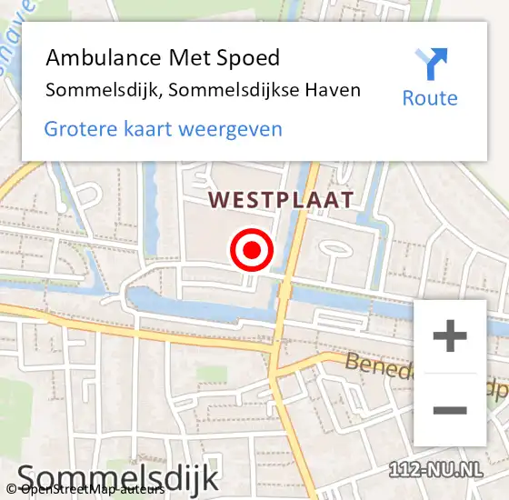 Locatie op kaart van de 112 melding: Ambulance Met Spoed Naar Sommelsdijk, Sommelsdijkse Haven op 27 augustus 2014 15:56