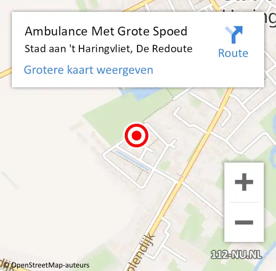 Locatie op kaart van de 112 melding: Ambulance Met Grote Spoed Naar Stad aan 't Haringvliet, De Redoute op 3 juni 2023 04:09