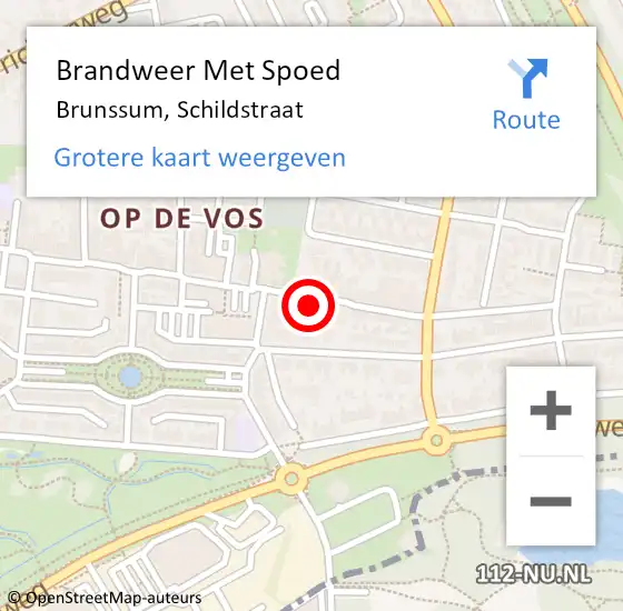 Locatie op kaart van de 112 melding: Brandweer Met Spoed Naar Brunssum, Schildstraat op 3 juni 2023 04:24