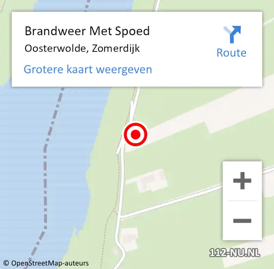 Locatie op kaart van de 112 melding: Brandweer Met Spoed Naar Oosterwolde, Zomerdijk op 3 juni 2023 08:19