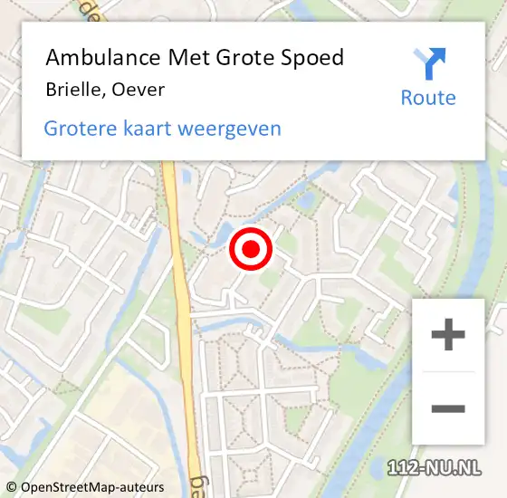 Locatie op kaart van de 112 melding: Ambulance Met Grote Spoed Naar Brielle, Oever op 3 juni 2023 08:23