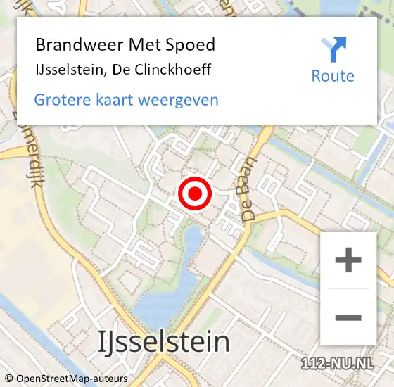 Locatie op kaart van de 112 melding: Brandweer Met Spoed Naar IJsselstein, De Clinckhoeff op 3 juni 2023 08:36