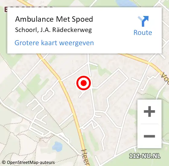 Locatie op kaart van de 112 melding: Ambulance Met Spoed Naar Schoorl, J.A. Rädeckerweg op 3 juni 2023 08:53