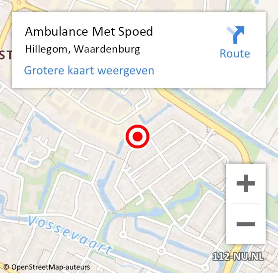 Locatie op kaart van de 112 melding: Ambulance Met Spoed Naar Hillegom, Waardenburg op 3 juni 2023 08:59
