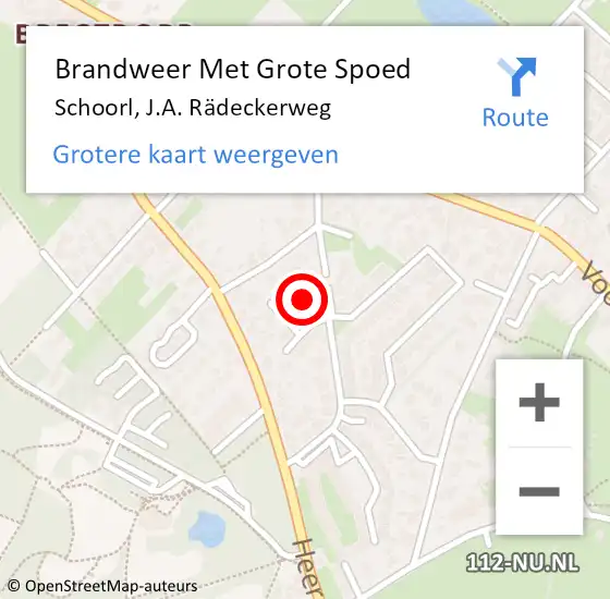 Locatie op kaart van de 112 melding: Brandweer Met Grote Spoed Naar Schoorl, J.A. Rädeckerweg op 3 juni 2023 09:23