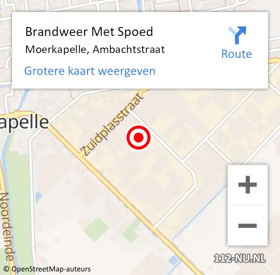 Locatie op kaart van de 112 melding: Brandweer Met Spoed Naar Moerkapelle, Ambachtstraat op 3 juni 2023 09:36