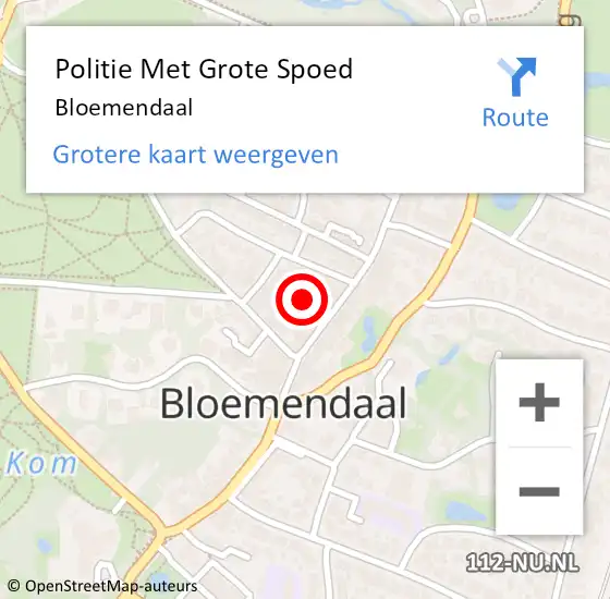 Locatie op kaart van de 112 melding: Politie Met Grote Spoed Naar Bloemendaal op 3 juni 2023 09:57