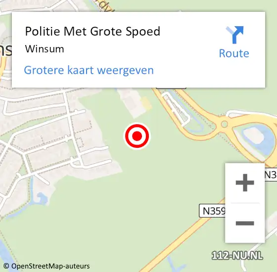Locatie op kaart van de 112 melding: Politie Met Grote Spoed Naar Winsum op 3 juni 2023 10:10