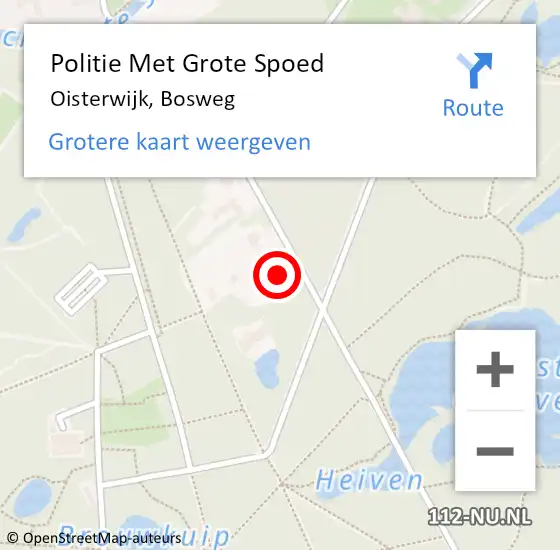 Locatie op kaart van de 112 melding: Politie Met Grote Spoed Naar Oisterwijk, Bosweg op 3 juni 2023 10:33