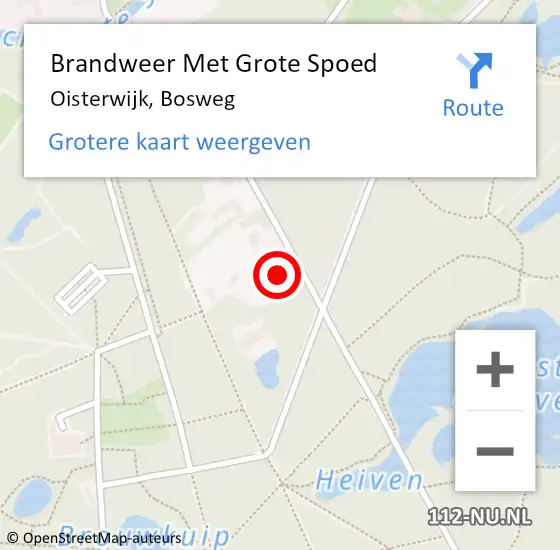 Locatie op kaart van de 112 melding: Brandweer Met Grote Spoed Naar Oisterwijk, Bosweg op 3 juni 2023 10:34