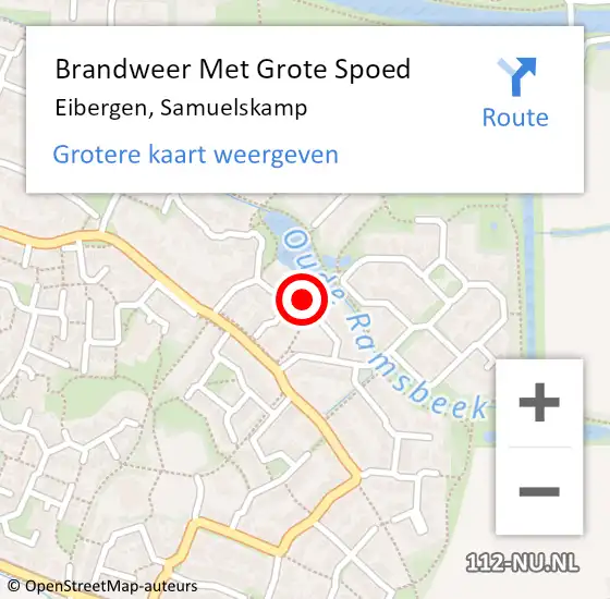 Locatie op kaart van de 112 melding: Brandweer Met Grote Spoed Naar Eibergen, Samuelskamp op 3 juni 2023 10:34