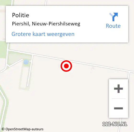 Locatie op kaart van de 112 melding: Politie Piershil, Nieuw-Piershilseweg op 3 juni 2023 10:39