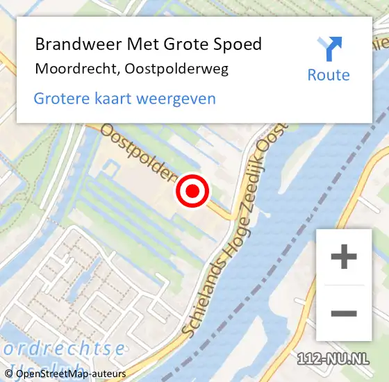 Locatie op kaart van de 112 melding: Brandweer Met Grote Spoed Naar Moordrecht, Oostpolderweg op 3 juni 2023 10:42