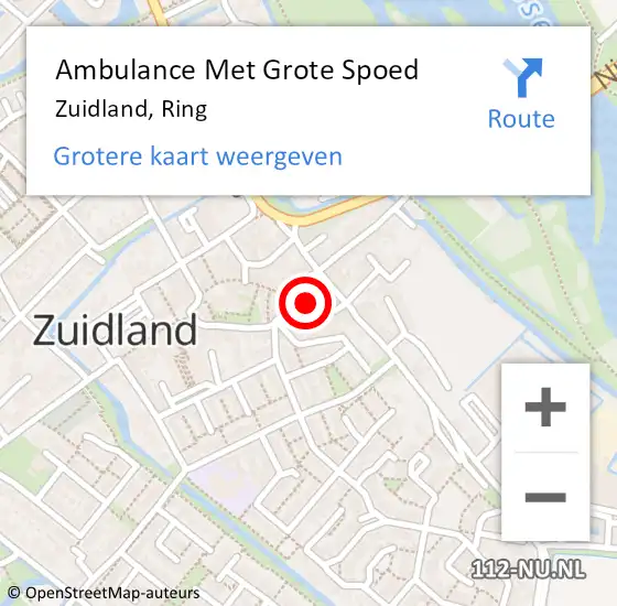 Locatie op kaart van de 112 melding: Ambulance Met Grote Spoed Naar Zuidland, Ring op 3 juni 2023 11:03