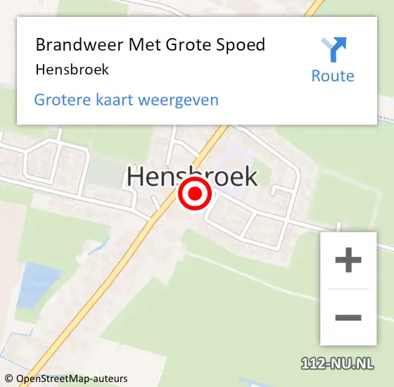 Locatie op kaart van de 112 melding: Brandweer Met Grote Spoed Naar Hensbroek op 3 juni 2023 11:38