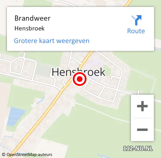 Locatie op kaart van de 112 melding: Brandweer Hensbroek op 3 juni 2023 11:40