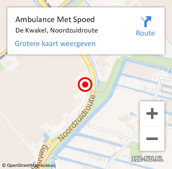 Locatie op kaart van de 112 melding: Ambulance Met Spoed Naar De Kwakel, Noordzuidroute op 3 juni 2023 11:56